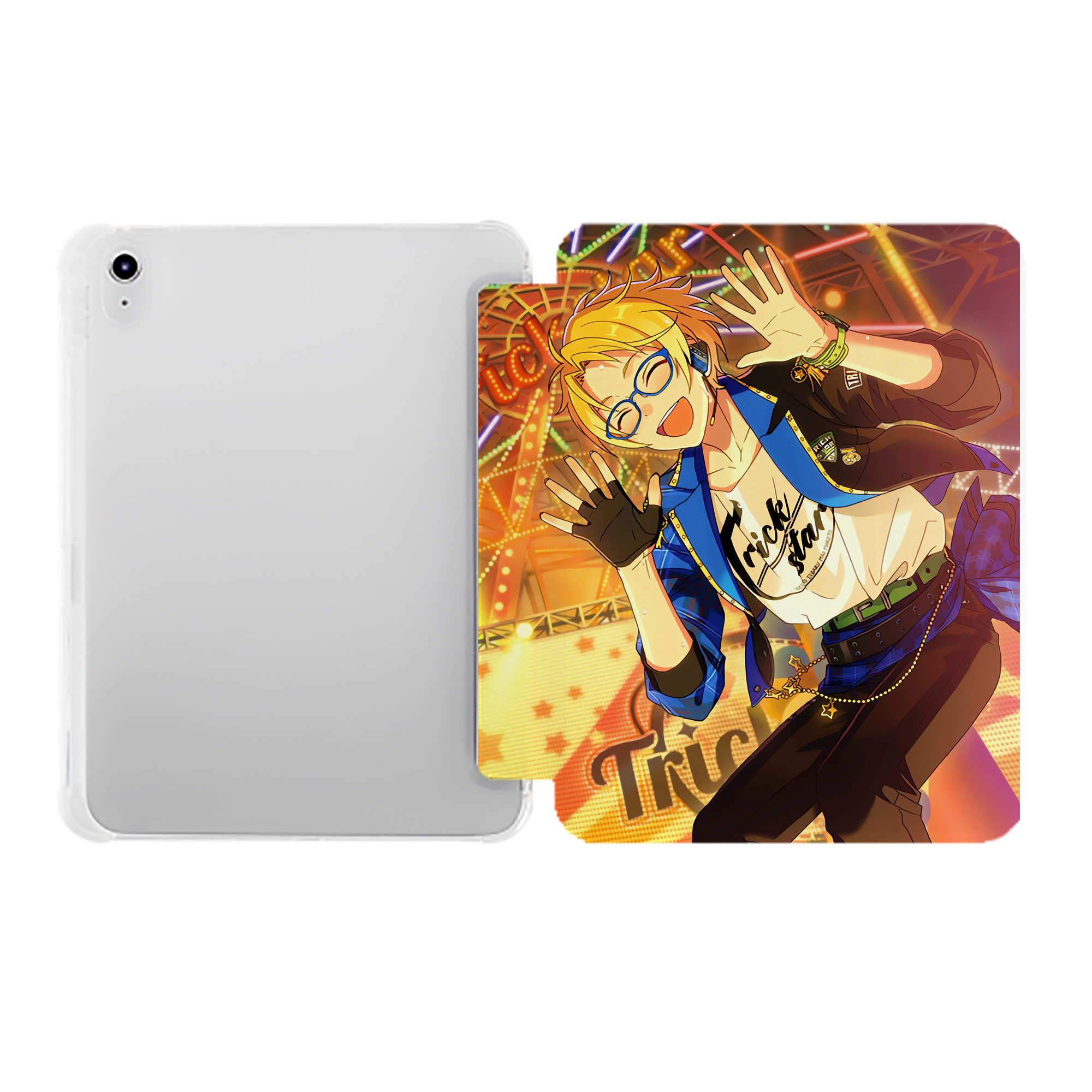 （画像用） あんさんぶるスターズ! Ensemble Stars IPad ケース ペン収納付き 三つ折りスタンド PUレザー×シリコン 対応機種9.5/10.5/10.9インチ